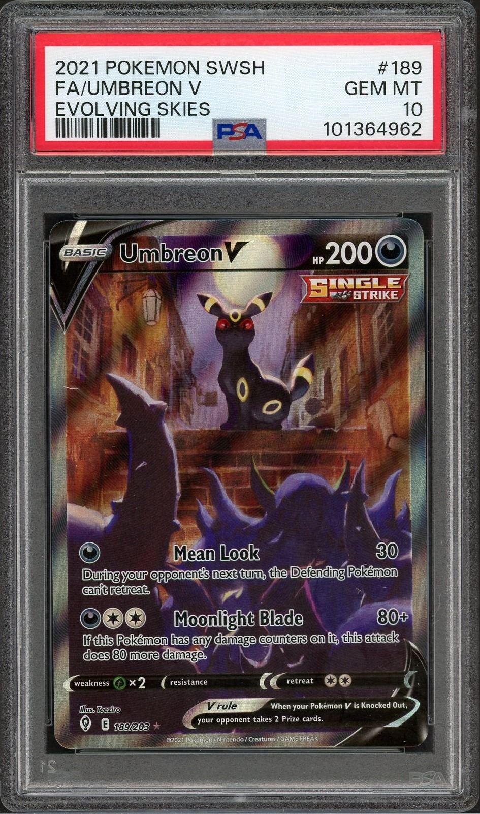 2021 Pokemon Full Art Umbreon V Alternate Art - PSA 10