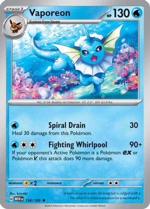 Vaporeon (134) [SV: Scarlet and Violet 151] Holofoil